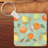 Fruitpatroon met citroenen, sinaasappels sleutelhanger (Voorkant)