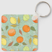 Fruitpatroon met citroenen, sinaasappels sleutelhanger (Achterkant)
