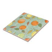 Fruitpatroon met citroenen, sinaasappels tegeltje (Zijkant)