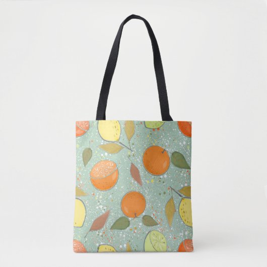 Fruitpatroon met citroenen, sinaasappels tote bag (Voorkant)