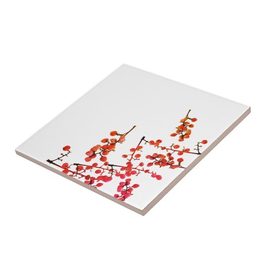 Fruitpatroon met rode pepper tegeltje (Zijkant)