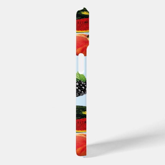 fruitpatroon op blauwe achtergrond Case-Mate iPhone case (Achterkant / Rechts)