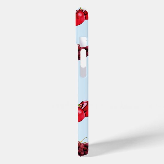  fruitpatroon op blauwe achtergrond Case-Mate iPhone case (Achterkant / Links)