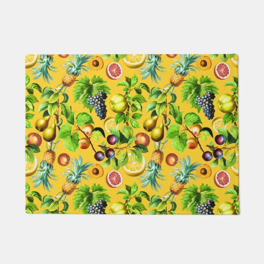 Fruitpatroon op gele achtergrond deurmat (Voorkant)