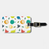 Fruitpatroon, Plum, Sinaasappel, Citroen, Pear, Ap Bagagelabel (Voorkant horizontaal)