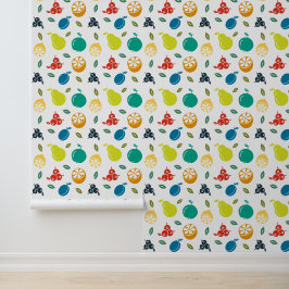 Fruitpatroon, Plum, Sinaasappel, Citroen, Pear, Ap Behang