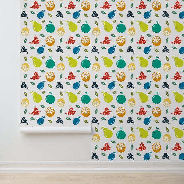 Fruitpatroon, Plum, Sinaasappel, Citroen, Pear, Ap Behang (Applicatie)