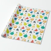 Fruitpatroon, Plum, Sinaasappel, Citroen, Pear, Ap Cadeaupapier (Uitgerold)