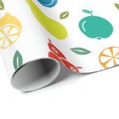 Fruitpatroon, Plum, Sinaasappel, Citroen, Pear, Ap Cadeaupapier (Rol Hoek)