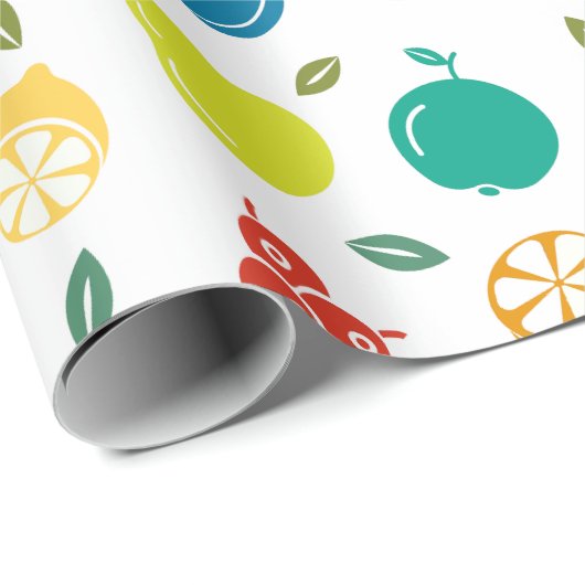 Fruitpatroon, Plum, Sinaasappel, Citroen, Pear, Ap Cadeaupapier (Rol Hoek)