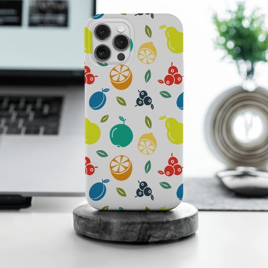 Fruitpatroon, Plum, Sinaasappel, Citroen, Pear, Ap Case-Mate iPhone Case