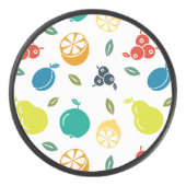 Fruitpatroon, Plum, Sinaasappel, Citroen, Pear, Ap Hockey Puck (Voorkant)