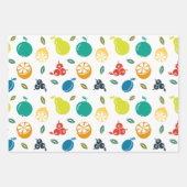 Fruitpatroon, Plum, Sinaasappel, Citroen, Pear, Ap Inpakpapier Vel (Voorkant 3)