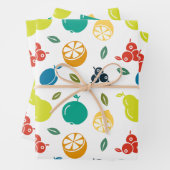 Fruitpatroon, Plum, Sinaasappel, Citroen, Pear, Ap Inpakpapier Vel (In situ)