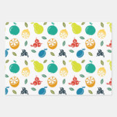 Fruitpatroon, Plum, Sinaasappel, Citroen, Pear, Ap Inpakpapier Vel (Voorkant)