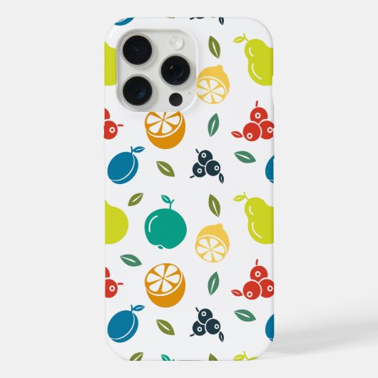 Fruitpatroon, Plum, Sinaasappel, Citroen, Pear, Ap iPhone Hoesje (Achterkant)