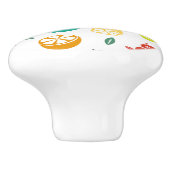 Fruitpatroon, Plum, Sinaasappel, Citroen, Pear, Ap Keramische Knop (Zijkant)