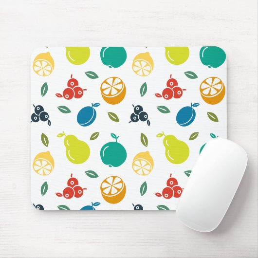 Fruitpatroon, Plum, Sinaasappel, Citroen, Pear, Ap Muismat (Met muis)