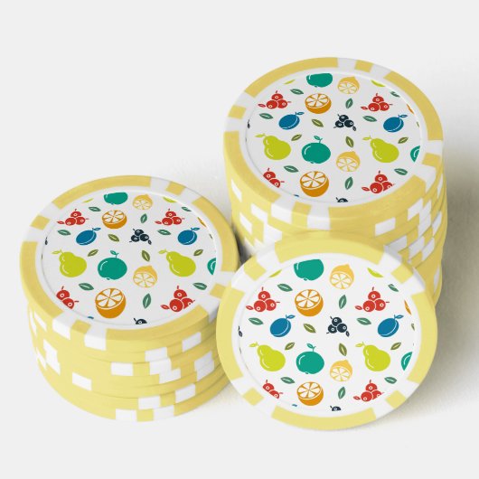 Fruitpatroon, Plum, Sinaasappel, Citroen, Pear, Ap Poker Chips (Opstapeling)