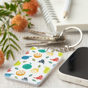 Fruitpatroon, Plum, Sinaasappel, Citroen, Pear, Ap Sleutelhanger