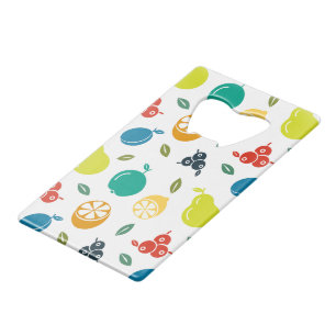 Fruitpatroon, Pruim, Sinaasappel, Citroen, Peer, A Creditkaart Flessenopener