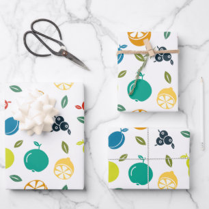 Fruitpatroon, Pruim, Sinaasappel, Citroen, Peer, A Inpakpapier Vel