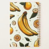 Fruitpatroonplanner Gele Banaan Oranje Bladeren Planner (Achterkant)