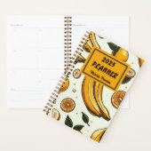 Fruitpatroonplanner Gele Banaan Oranje Bladeren Planner (Display)