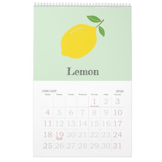 Fruits Agenda Kalender (Jan 2026)