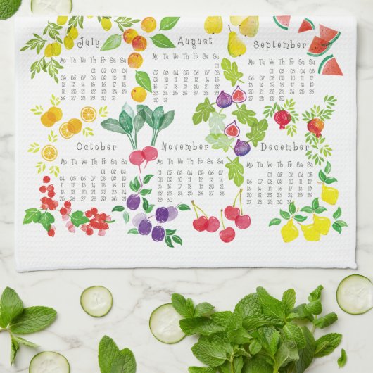 Fruits and Veggies - Calendar 2021 Theedoek (Gevouwen)