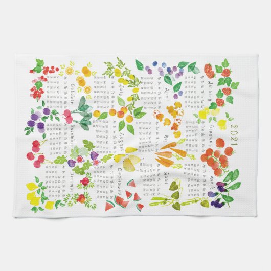 Fruits and Veggies - Calendar 2021 Theedoek (Horizontaal)