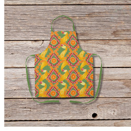 Fruits and zest green apron schort