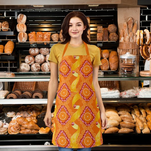 Fruits and zest orange apron schort