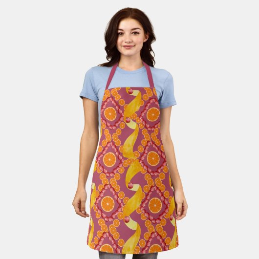 Fruits and zest rose pink apron schort (Gedragen)