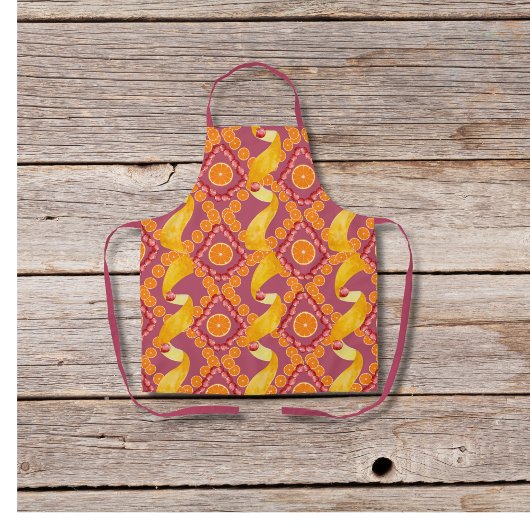Fruits and zest rose pink apron schort