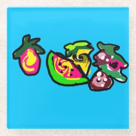 Fruits art fun glazen onderzetter