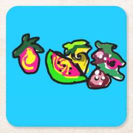 Fruits art fun kartonnen onderzetters