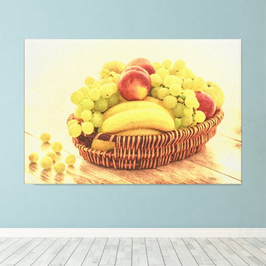 "Fruits Basket" Cute Photo. Bestel nu Canvas Afdruk (Insitu (Houten vloer))