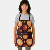 Fruits Bruin Sinaasappel Kleurrijk Patroon Schort (Insitu)