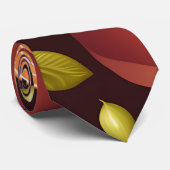 Fruits Bruin Sinaasappel Kleurrijk Patroon Stropdas (Opgerold)