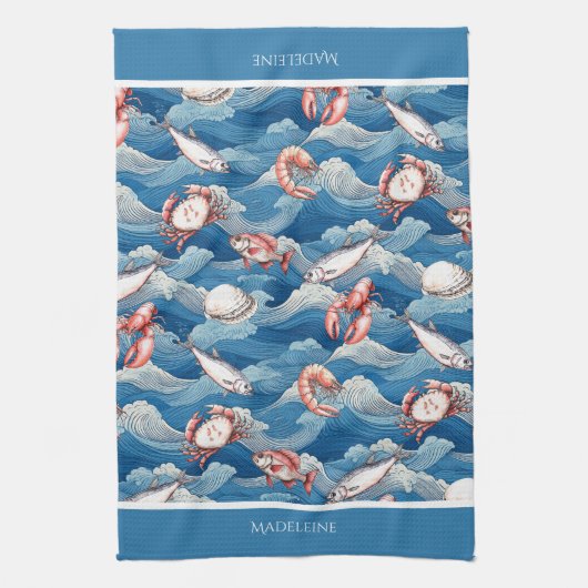 Fruits de Mer gepersonaliseerd Theedoek (Verticaal)