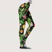 Fruits en lederen patroon op zwart leggings (Rechts)