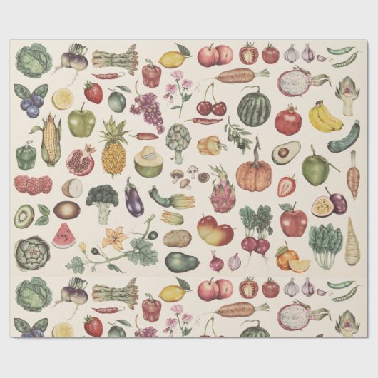 Fruits en Veggies Cadeaupapier (Vlak)
