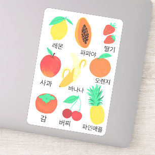 Fruits Flash Kaarten Korean Fruity Fun Food Art Sticker