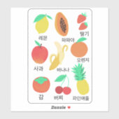 Fruits Flash Kaarten Korean Fruity Fun Food Art Sticker (Vel)