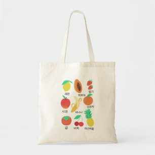 Fruits Flash Kaarten Korean Fruity Fun Food Art Tote Bag