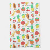 Fruits Flash-kaarten Korean Language Fruity Fun Theedoek (Verticaal)