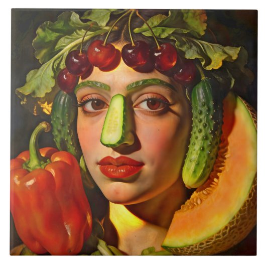 Fruits of Expression – A Surreal Portrait Tegeltje (Voorkant)