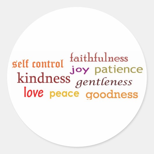 Fruits of the Spirit Ronde Sticker (Voorkant)