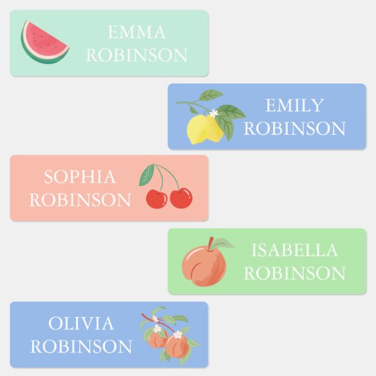 Fruits School Preschool Daycare Waterproof Label (Groep)